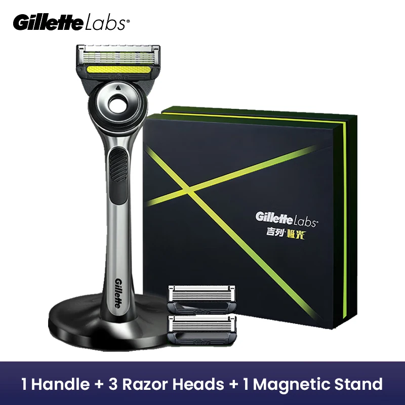Gillette Labs Premium Manual Shaver Gift Kit with Magnetic Stand & Travel Storage Case