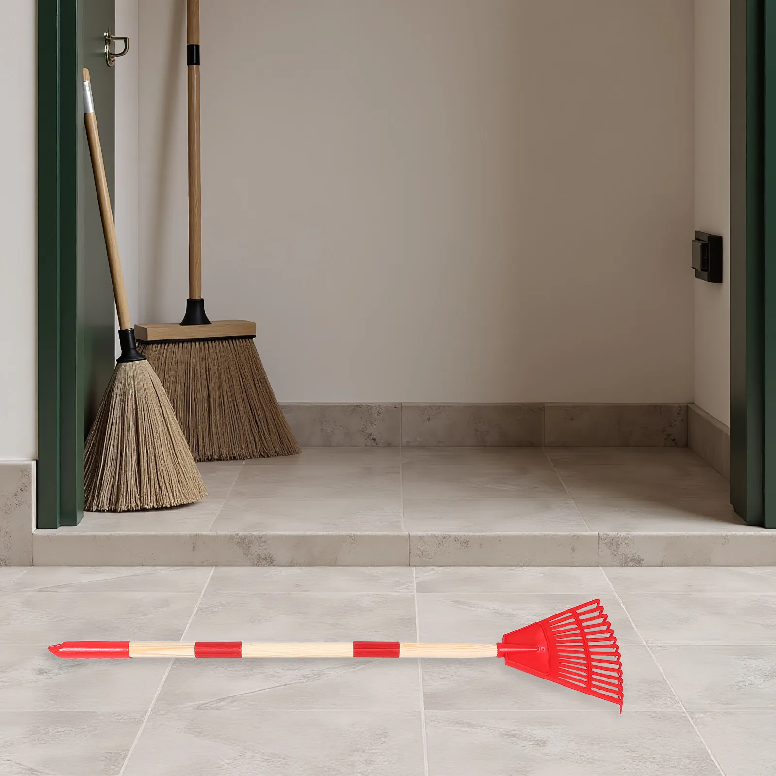 

Разборный пластиковый детский садовый грабель для уборки листьев и травы, легкий, в форме веера, для газонов, клумб и детских работ во дворе