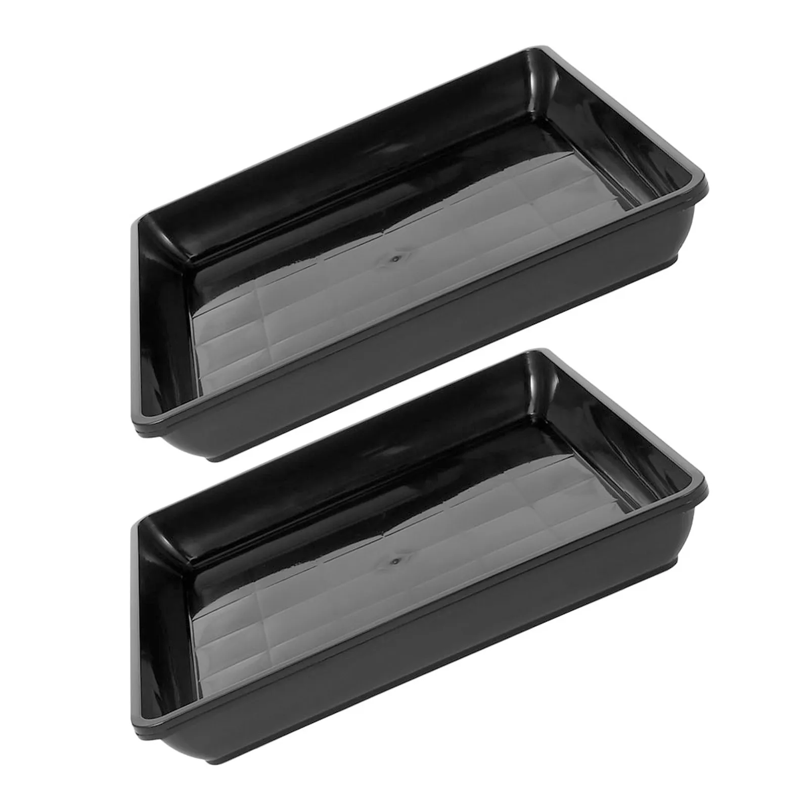2Pcs Heavy Duty Rectangular Flower Pot Trays Leakproof Waterproof Plant Drainage Saucers for Indoor Plants Large Planter Drip