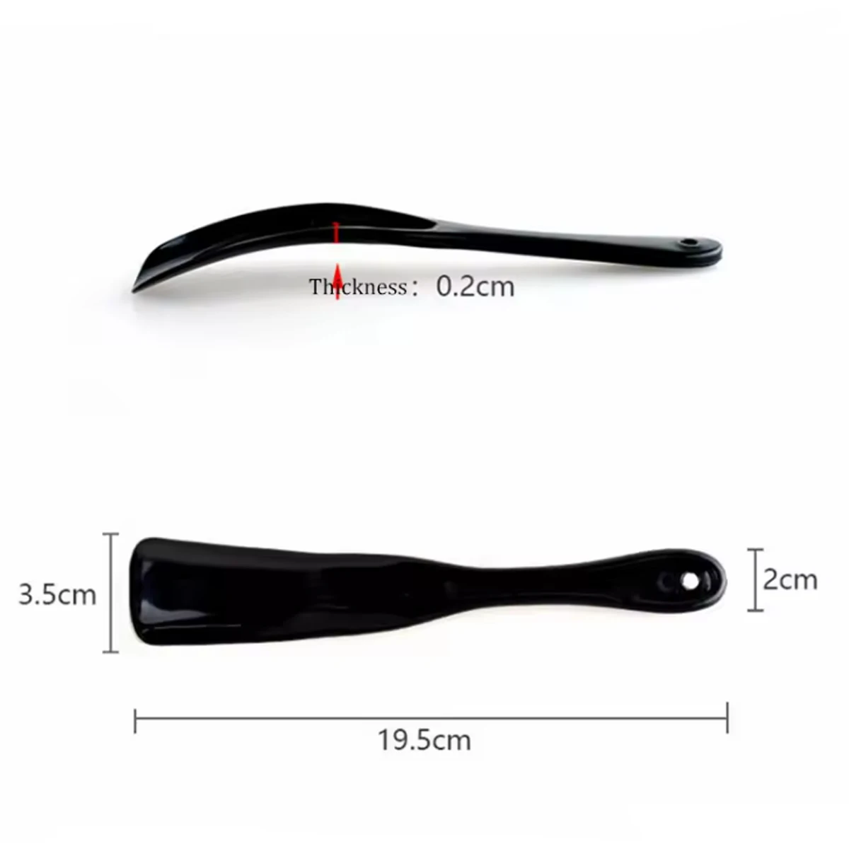 2 Stück Mini-Schuhlöffel – flexible Schuhlöffel aus thermoplastischem Material, kompakter, tragbarer Schuhhilfe-Schuhlöffel für Reisen, Zuhause und Büro. – Detail 1