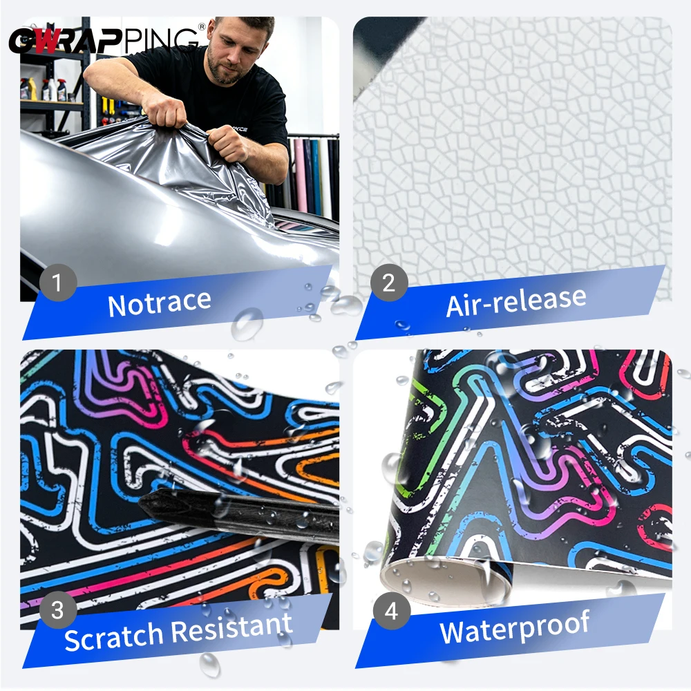 Papel Vinílico Camuflado para Envelopamento de Carros, Adesivos Exteriores para Carros, Acessórios para Automóveis, Motocicletas e Capacetes, Tinta Im