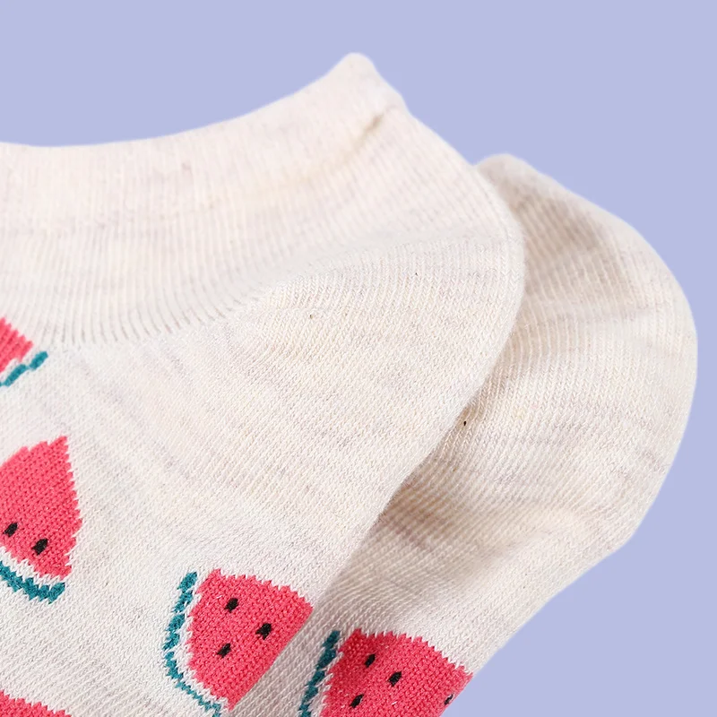 Chaussettes de Bateau Invisibles en Coton pour Femme, Décontractées et Fraîches, Solides, pour Document, Fruits, de Haute Qualité, Nouvelle Collection Été, 5/10 Paires