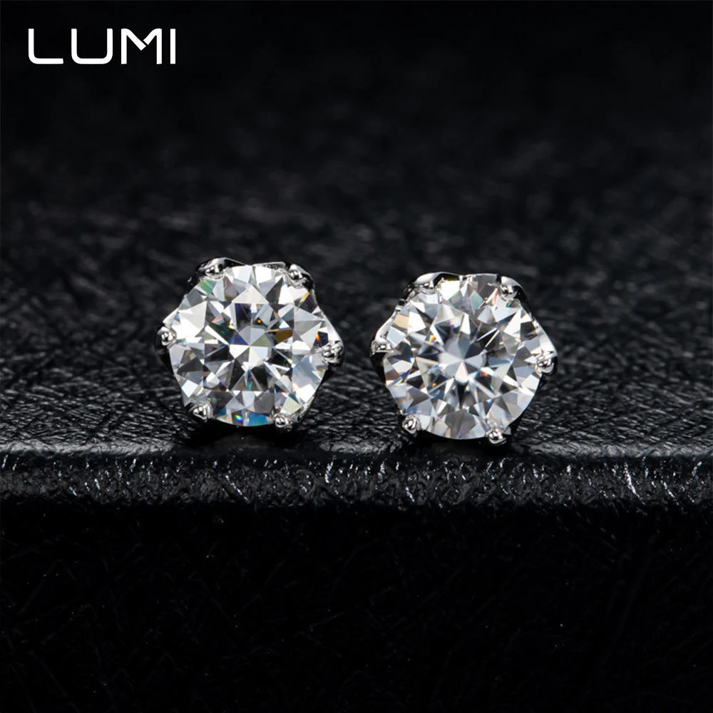 

Стильные серьги-гвоздики из серебра 925 пробы с 6 когтями, 0,5-1 карата, муассанит, супер красивый обруч для ушей на годовщину свадьбы для подарка унисекс