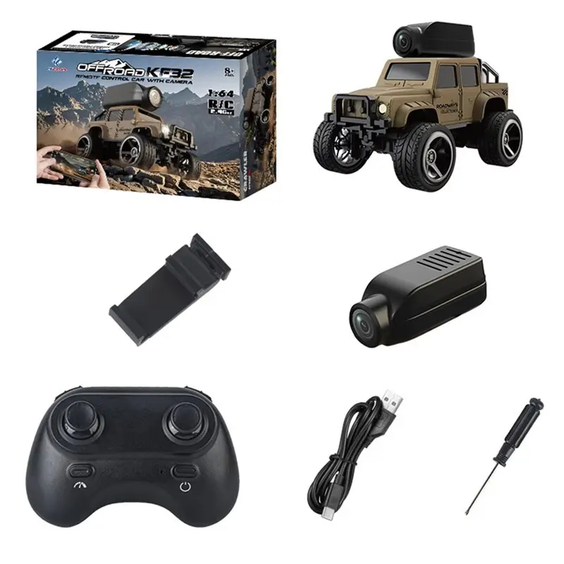 

WOWFU-1/64 RC Mini Climbing Car With LED Light HD Camera Radio Remote Control Cars Alloy Vehicle Speed Car For Kids