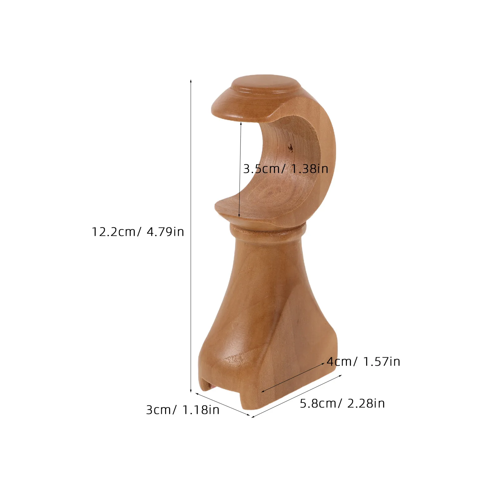 2Pcs Wood Curtain Rod Brackets Heavy Duty Wall Ceiling Mount Drapery Rod Support Kit Classic Window Pole Holder for Bedroom