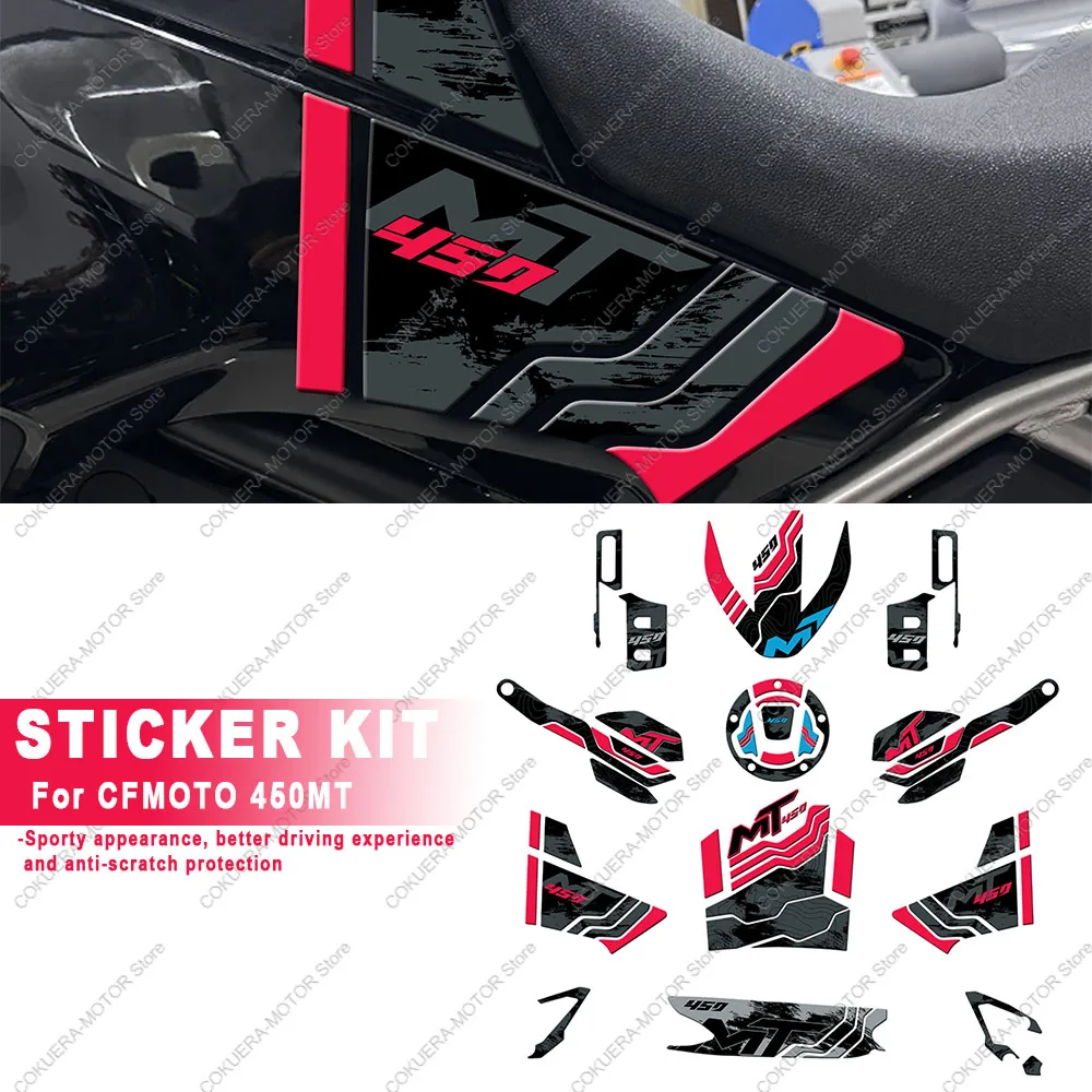 

For CFMOTO 450MT 450 MT 2024 Motorcycle Accessories 3D Epoxy Resin Sticker Anti Slip Scratch Protective Sticker Kit