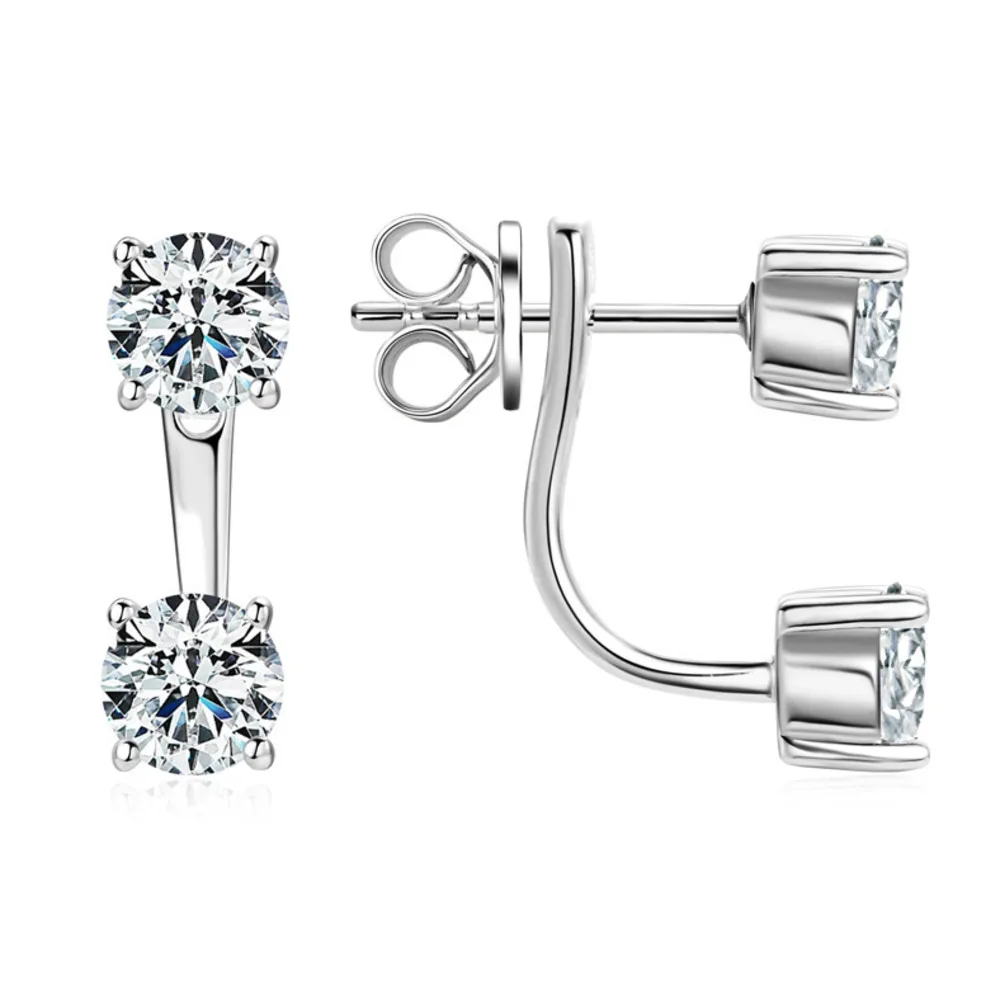 925-sterling-silver-dual-round-05ct-d-vvs1-moissanite-drop-stud-earrings-four-prong-setting-fine-jewelry-for-women