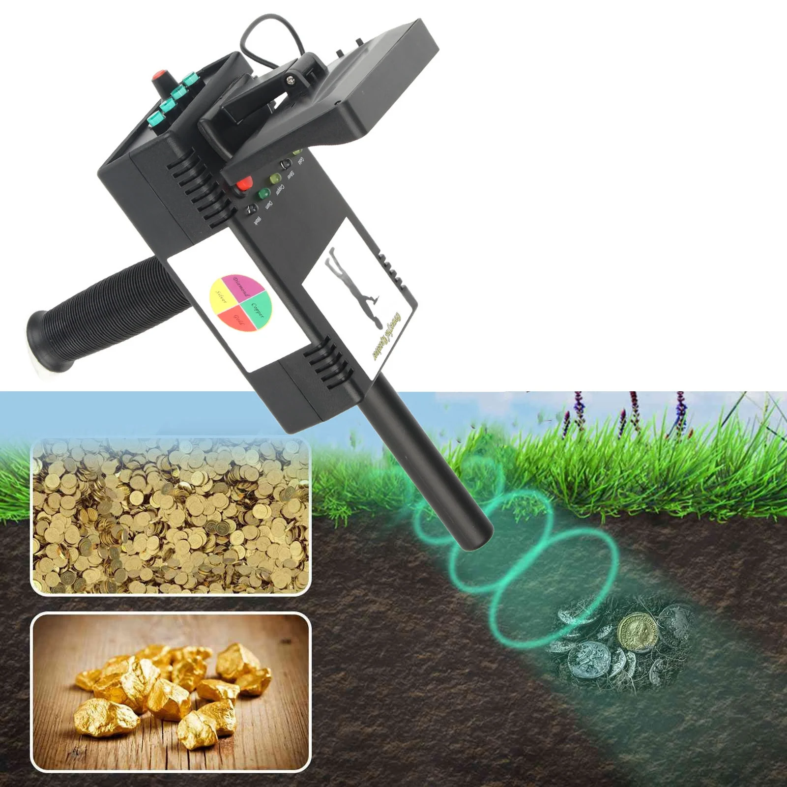 Detector de metais detector de metais abs habitação sensível estável digitalização rápida localizador de tesouro para ouro prata cobre tesouro finder