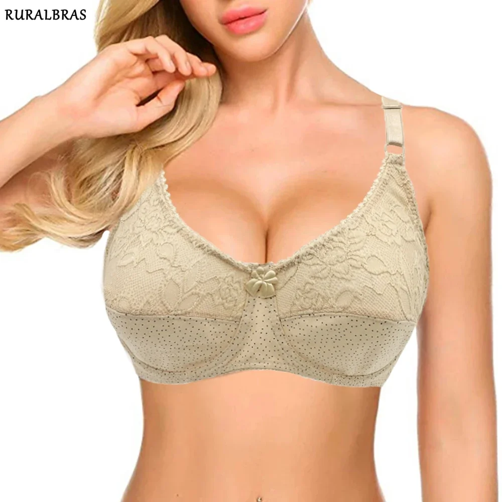 

Soft Sexy Lace Bras For Women Push Up Bra Thin Cotton Comfortable Underwear Lingerie Top Female Plus Size Bralette 46E 44E 42D