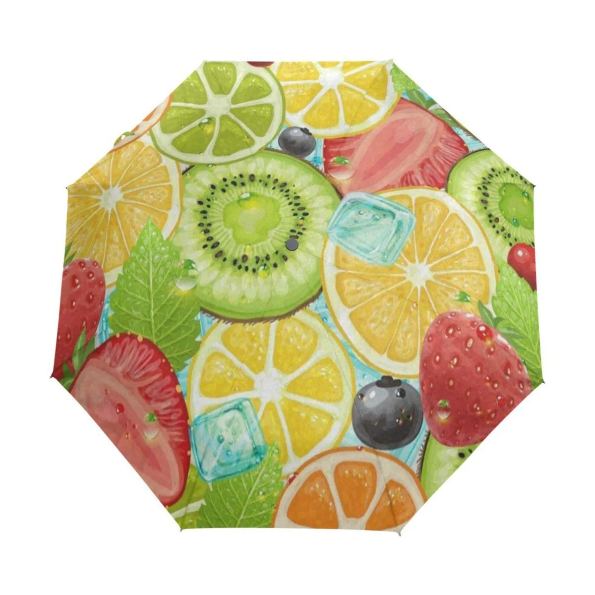 Imagem -03 - Guarda-chuva de Viagem Limão Amarelo dos Desenhos Animados Frutas Dobrável Guarda-chuvas à Prova de Vento Compacto Leve para Adultos Adolescentes Crianças Meninos Meninas