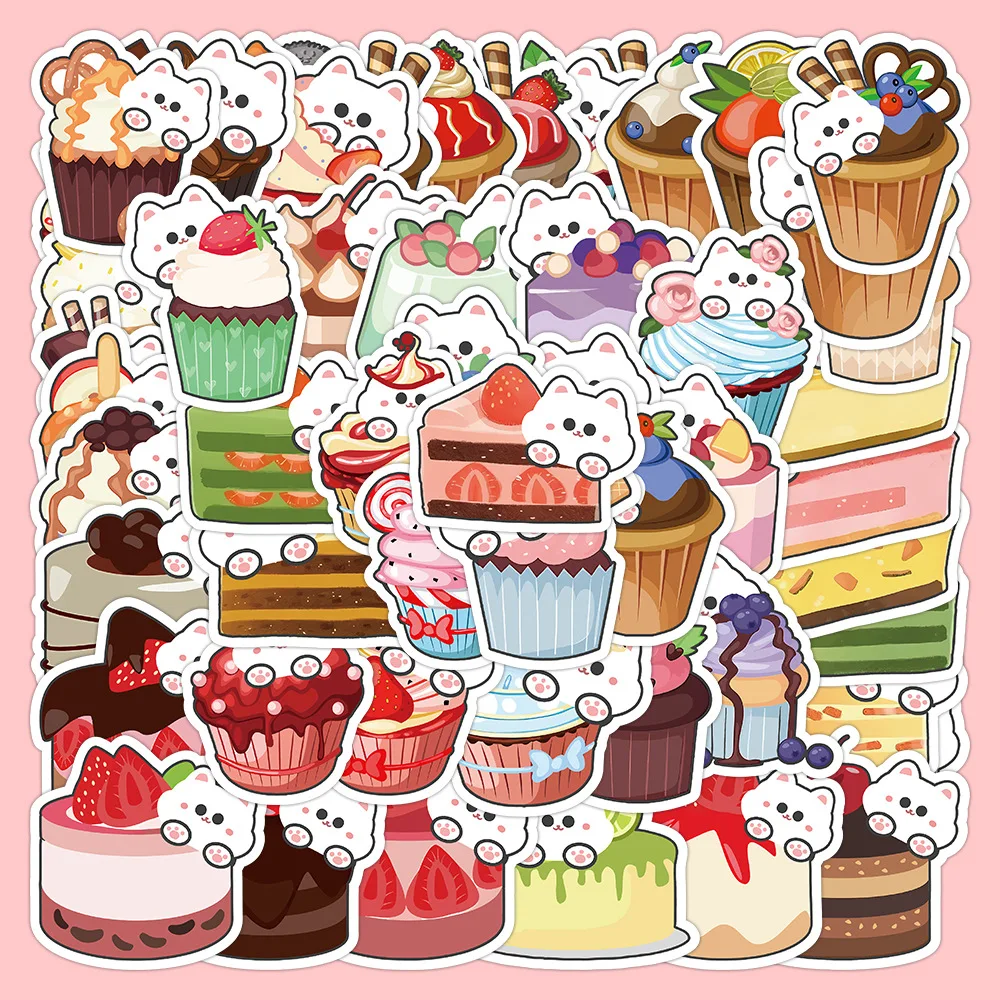 60 Cute Cat Waterproof Stickers for Cakes, Phone Case Decoration Stickers, Planner Stickers, Stickers, Waterproof Stickers. Advantages: Waterproof, Reusable, No Residue, Beautifully Designed.
