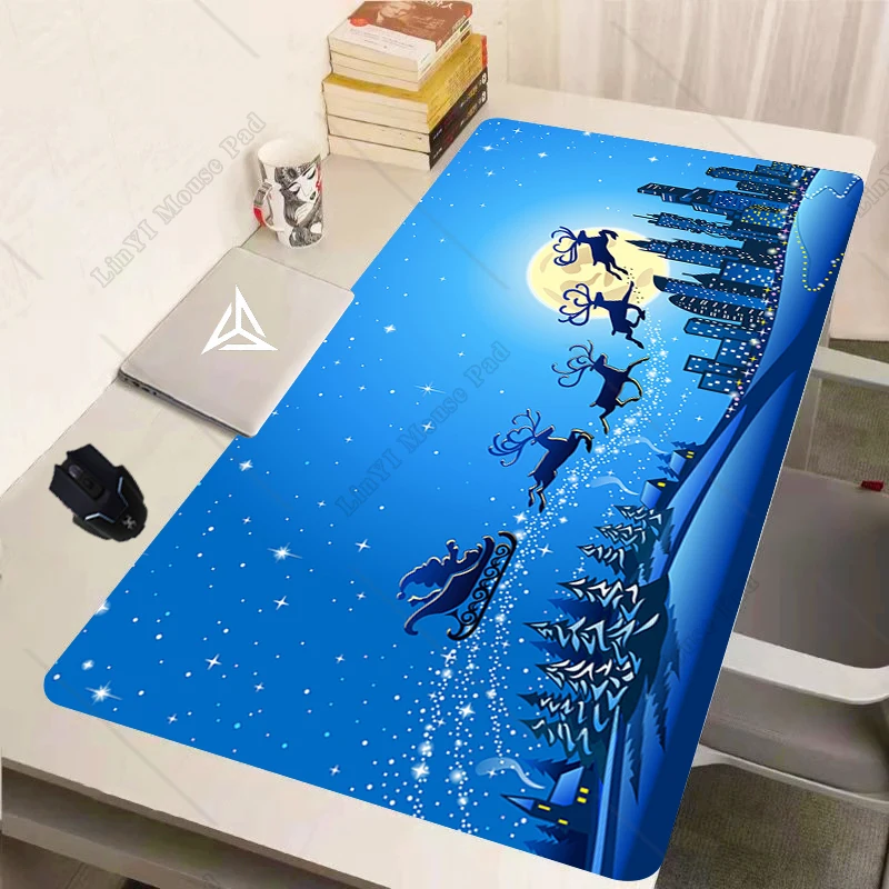 Santa Claus Christmas Mouse Pad Game Desk Washable Creative Large Mouse Pad Outdoor Carpet Home Decorative Pad Customizable