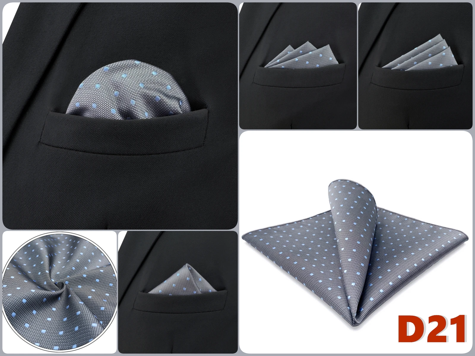 Pocket Square Handkerchief for Men Polka Dot Dots Plaid Check Checkered Suit Pocket Towel Hanky Mens Gift Wedding Business Party