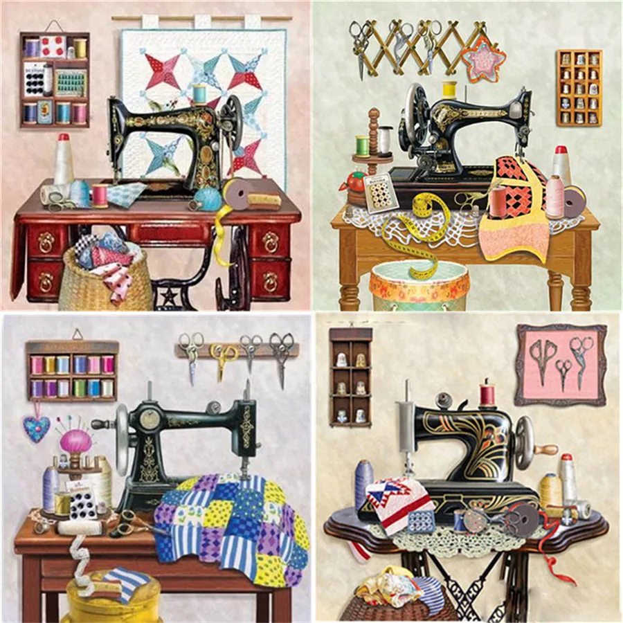 1Pcs 5D DIY Diamond Painting Sewing Machine Diamond Embroidery Cross Stitch Kit Full Rhinestone Mosaic Home Decor Gift