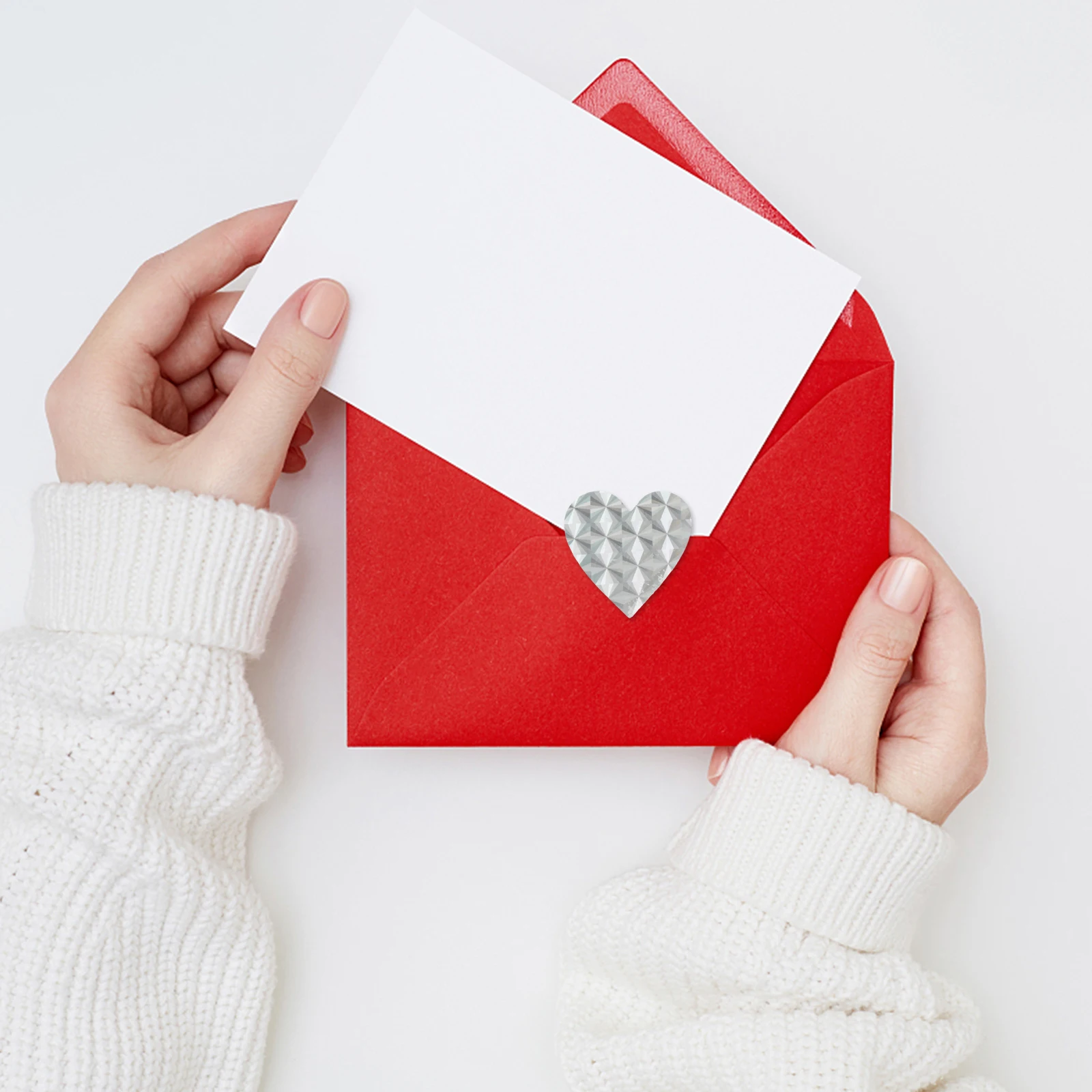 

Laser Heart Stickers Self Adhesive Sealing Labels for Gift Wrapping Party DIY Decorative Envelopes Bags Colored Labels