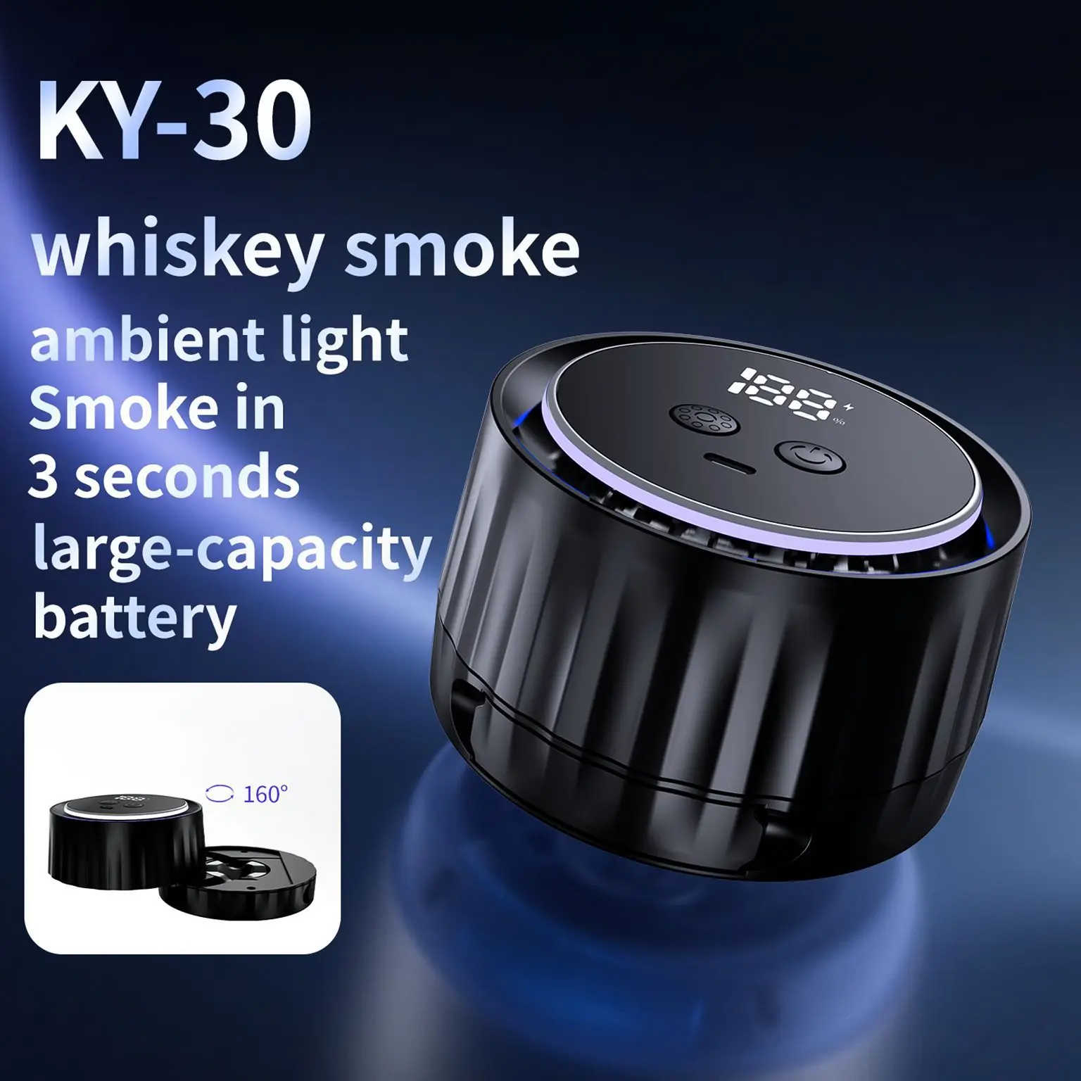 2026 New Electronic Ignition Whiskey Cocktail Smoker Kit Rotating Drawer Drink Smoke Machine for Bar Home