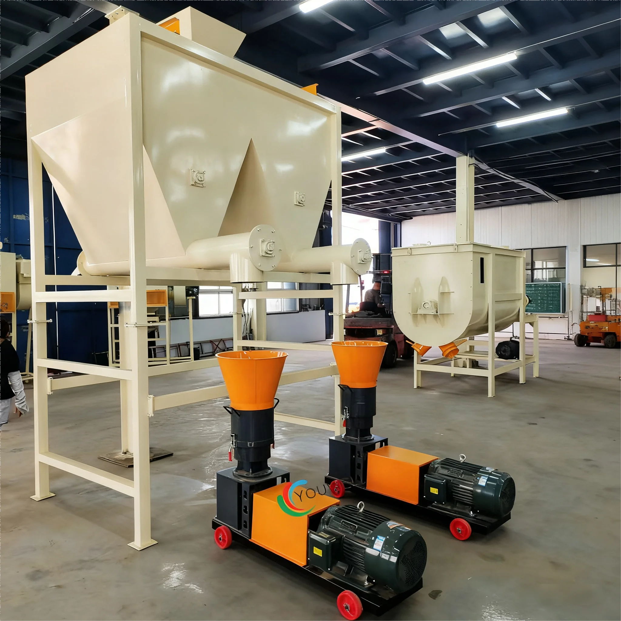 High Productivity Electric Animal Feed Pellet Machine Roller Pelletizer Processing Plant