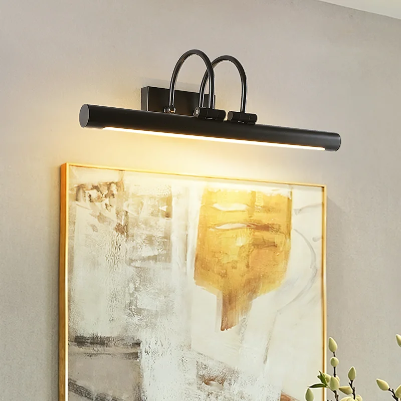 مصباح صورة بسيط من النحاس، مصباح جداري نحاسي لغرفة المعيشة، ضوء مرآة الحمام، مصباح حائط أسود، ضوء مكياج مرآة الحمام #1