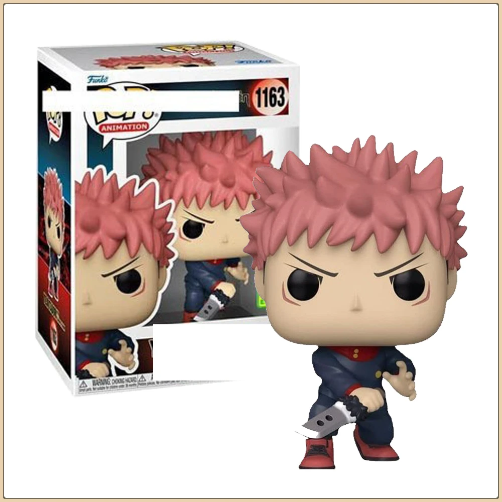 Funko pop jujutsu kaisen itadori yuji brinquedos de ação figuras anime genuíno q-versão legal modelo periféricos ornamento presente das crianças