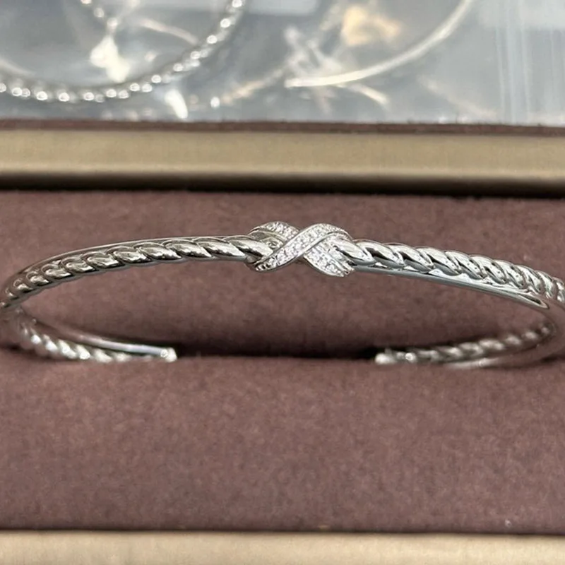 

Браслет из 100% стерлингового серебра 925 пробы с цирконием AAA и крестом для женщин, ювелирные изделия