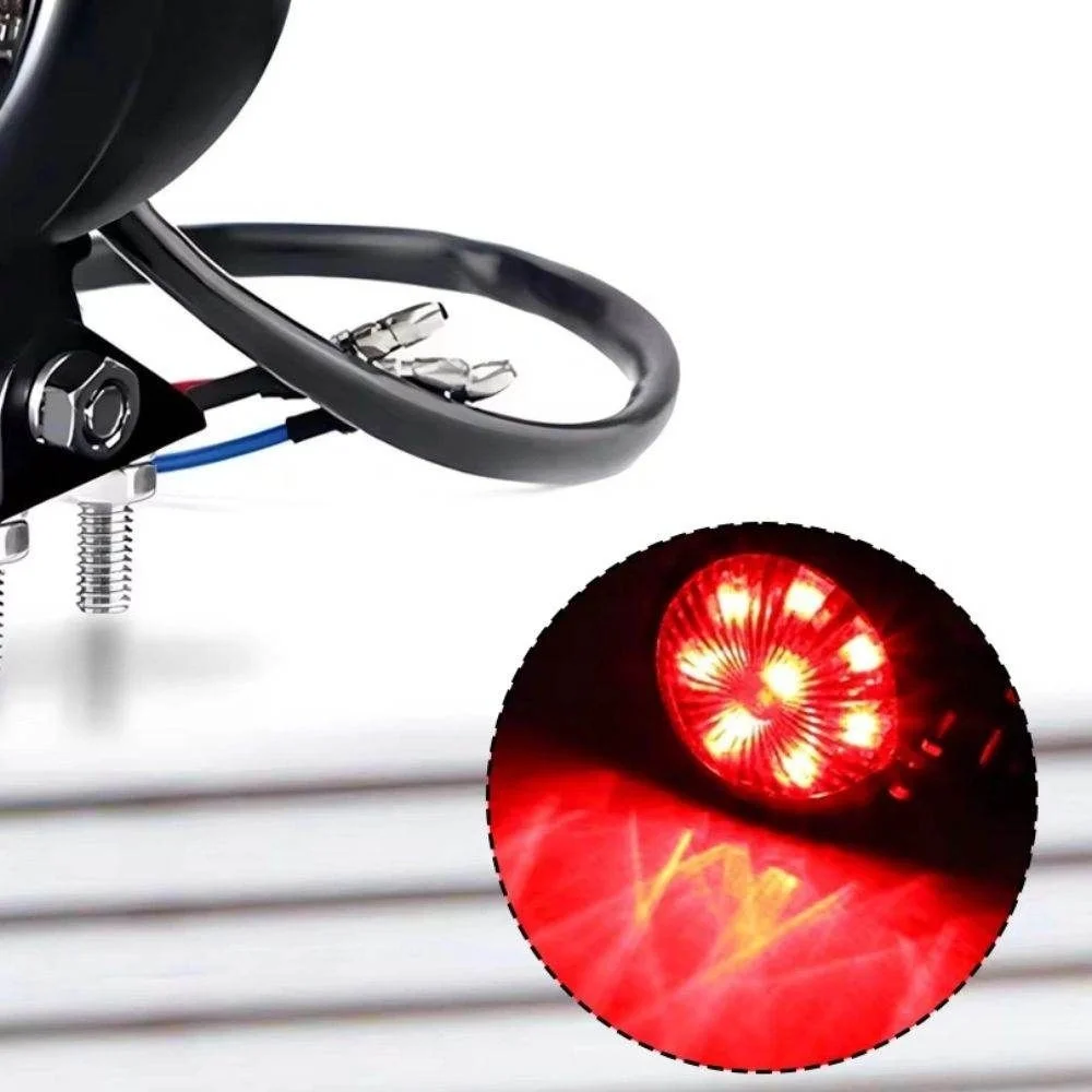 12V Taillights Motorcycle Brake Light LED Motorbike Stop Rear Tail Lamp Red Compatible With Chopper Bobber Cafe Racer StreetBike
