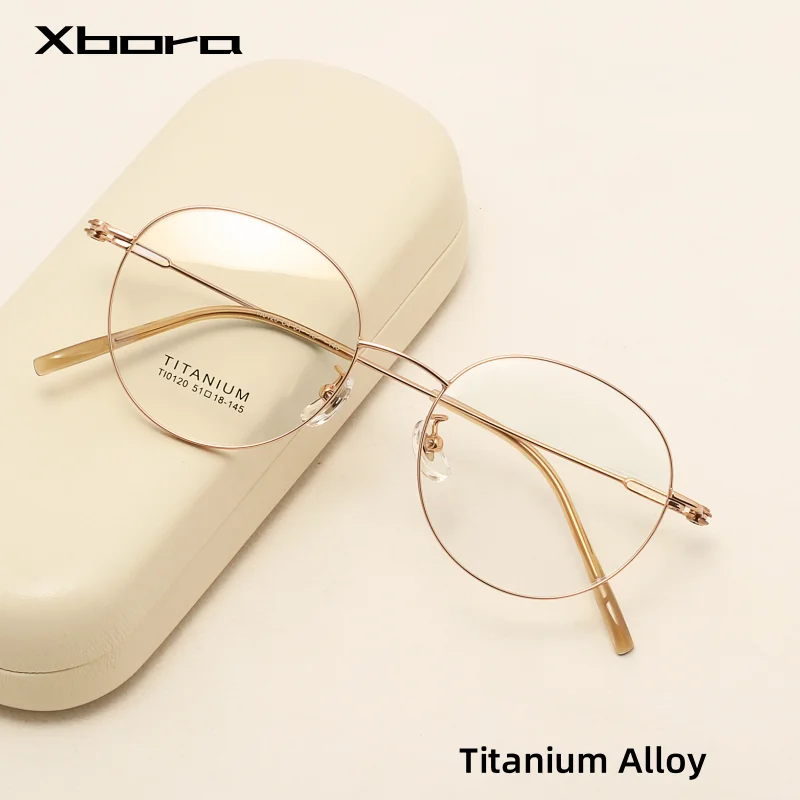 

Titanium Glasses Frame for Men Women Brand Design Retro Round Eyeglasses frame Ultralight High Quality Eyewear Spectacles TI0120