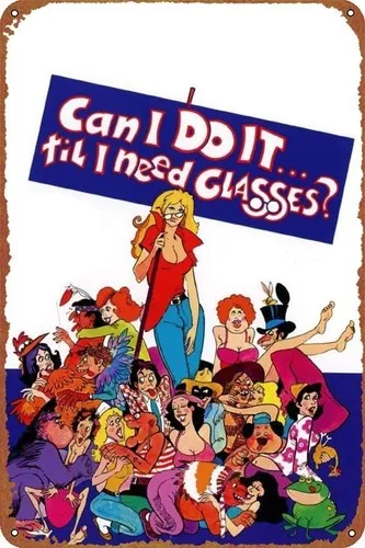 Pancarte murale vintage en métal « Can I Do It Till I Need Glasses », décoration murale