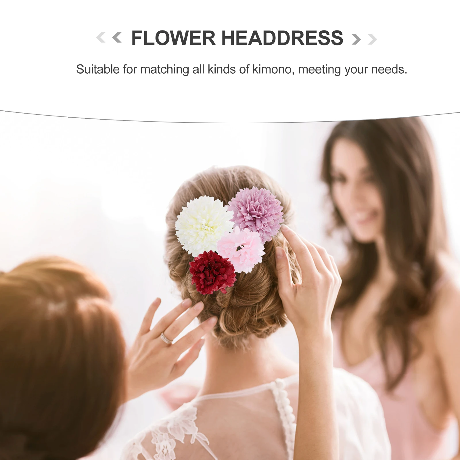 

Plastic Pearl Flower Headdress Japanese Style Hair Decor Flower Headdress Kimono nament Bridal Accessories Party