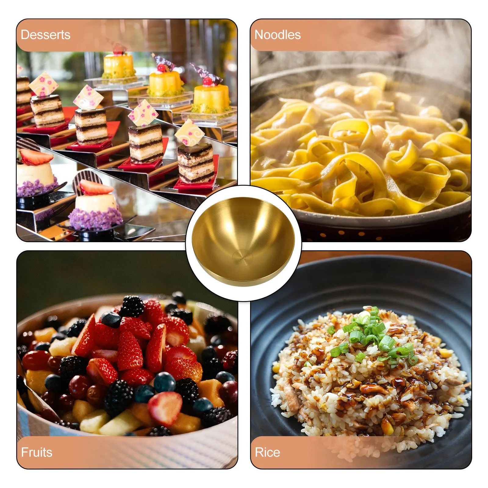 

Stainless Steel Large Mixing Kitchen Fruit Dessert Serving Large Mixing Bowl Bowl For Home Bar Hotel Restaurant Use