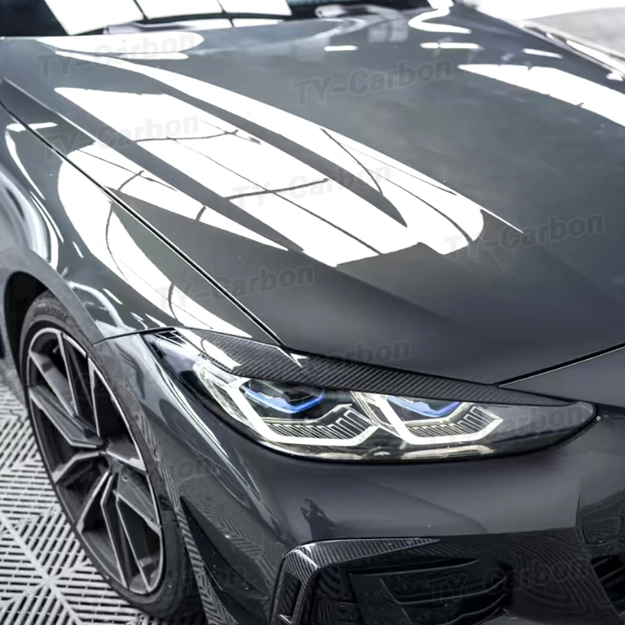 For BMW G80 M3 G82 G83 M4 G22 G23 Dry Carbon Fiber Car Eyelid Front Headlight Eyebrow Cover Eye Lid Trim Car Bodykit Accessories