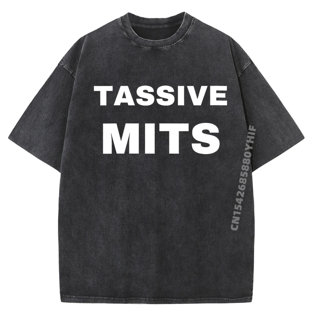 

Womens Tassive Mits Massive Tits Tops Tees Graphic T-shirt Man Hip hop T-Shirt Retro Washed Clothes Latest