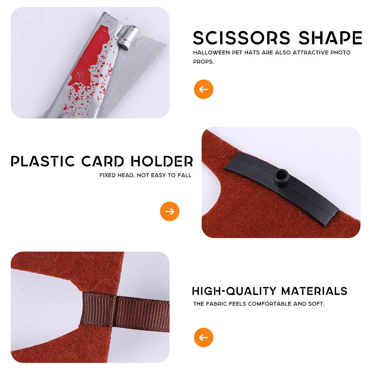 Halloween Scissors Pet Headgear Size Comfortable Cosplay Hat Party Prop Trick Costume for Dog Cat Pet Scissors Headgear