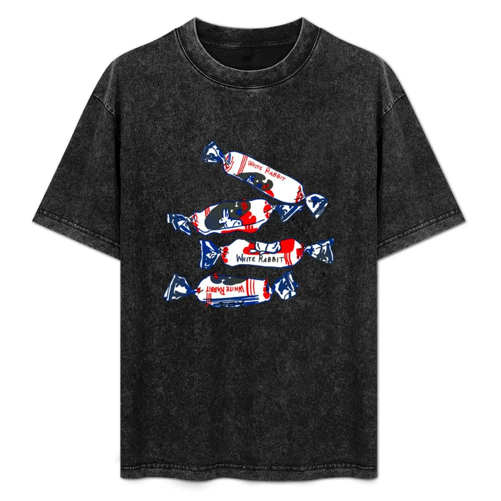 Camiseta con estampado de conejo blanco Bai Tu Candy, camiseta para hombre 100% de algodón de marca de lujo, camiseta de lujo para hombre
