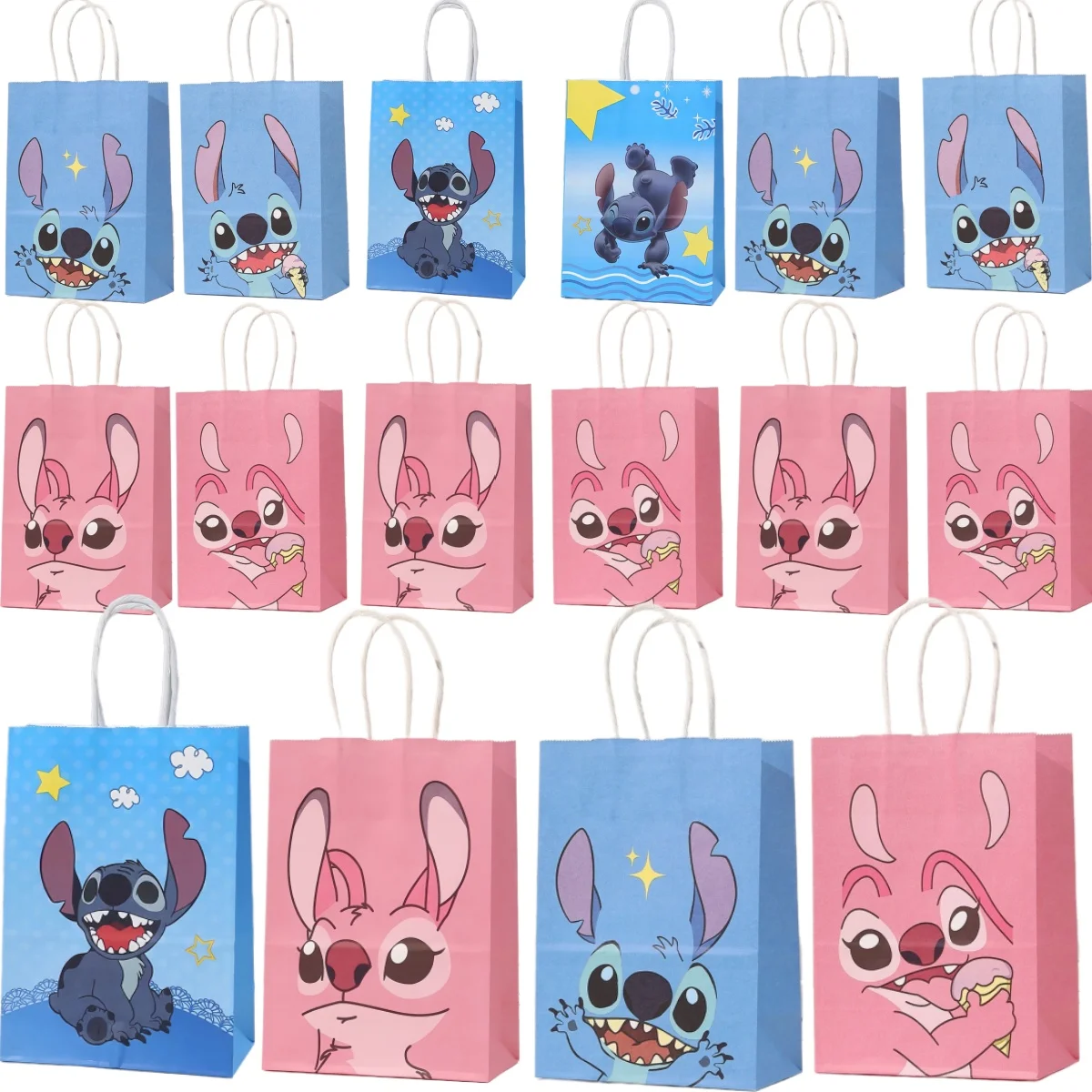 

Disney Lilo &Stitch Gift Bags Birthday Party Decor Stitch Paper Handle Bag Candy Gift Packing bag Kids Favor Gift Party Supplies