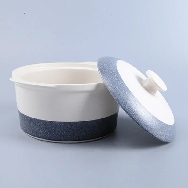 2300ml Japanese Creative Snowflake Glaze Color Matching Two-ear Ceramic Casserole Restaurant Kitchen Home Soup Pot Stew Pot