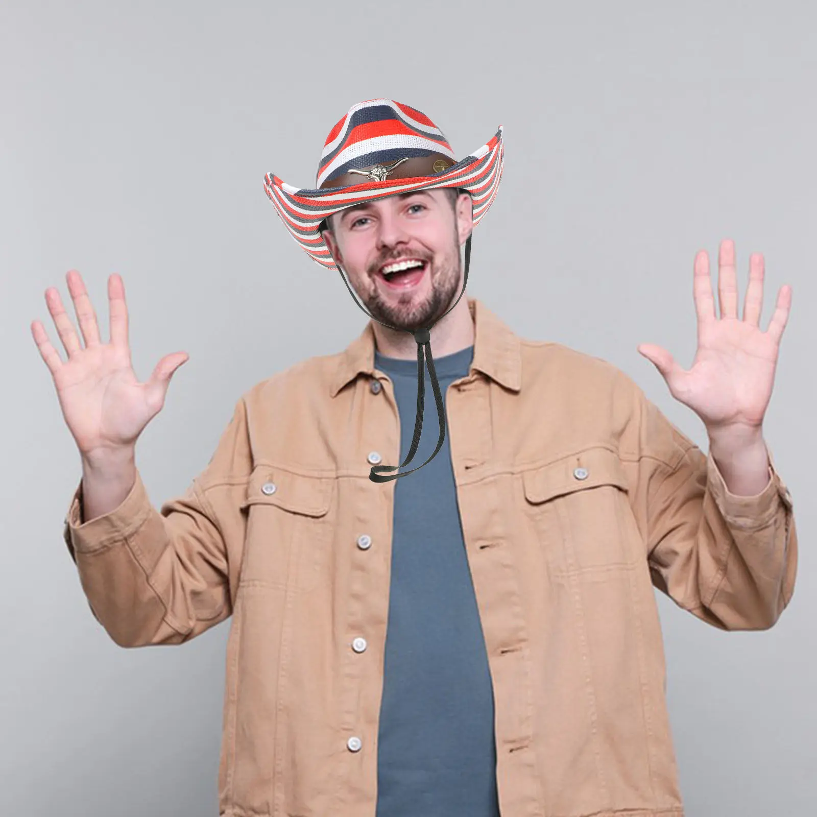 Cowboy Hat Western Style Novelty Dress-Up Costume Party Role Play Cosplay Wide Brim Outdoor Hat Hats for Men Wide Brim Costume view 6