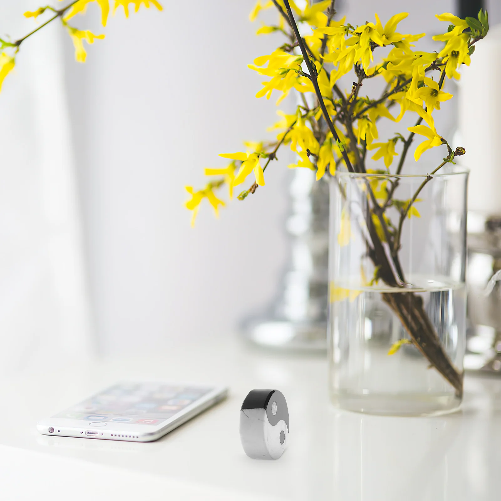 

Premium Black White Tai Chi Statue Small Stone Eight-Diagram Ornament for Home Decor Room Decoration Desktop Accent Layout Scene