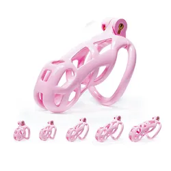 Pink Chastity Cage Male Device Kit Sex Toys For Men Couples Cock Lock Penis Ring Bdsm Bondage Adult Games Sex Shop 18+