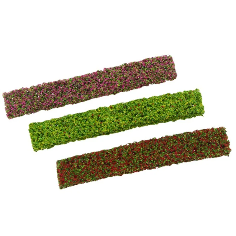 3 pcs/pack, doll house elf garden mini shrub strip green plants, simulated flower bed gardening miniature scene decoration