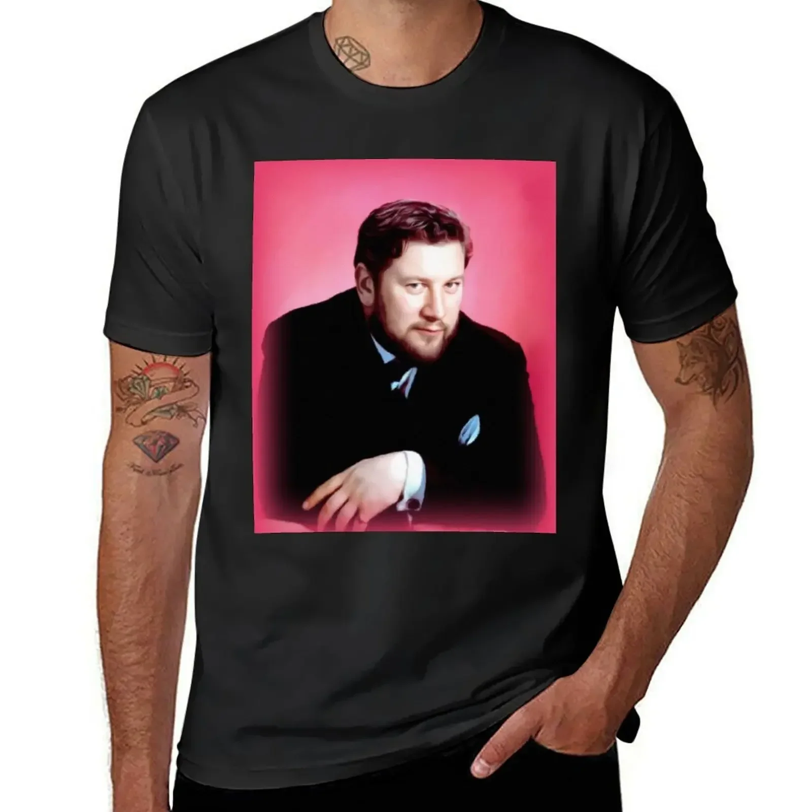 Peter Ustinov camiseta de Actor para hombre, ropa estética de talla grande, camisas de entrenamiento