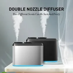 NAMSTE Dual Nozzle Aroma Diffuser Smart Timer Electric Perfume Oil Diffuser Aluminum Scent Nebulizer Diffuser Air Humidifier