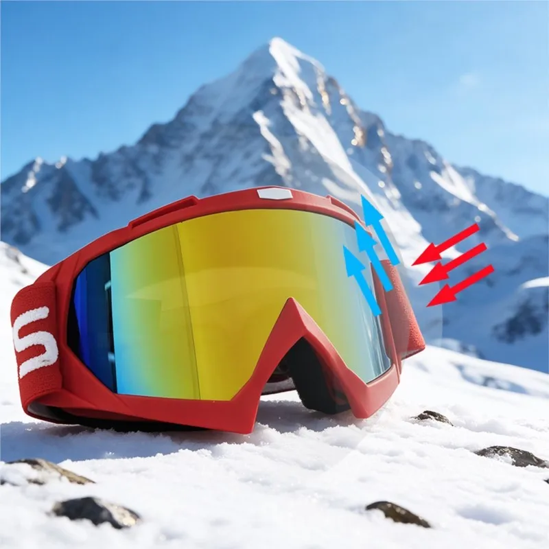 Multi-scene Adult Night Goggles for Ski & Motorbike, With Double Layer Anti Fog & UV Protection, Snow Barrier, Elastic Strap 6