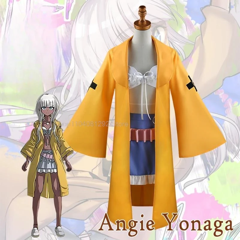 

Костюм для косплея Danganronpa Angie Yonaga, Аниме Супер униформа для женщин, наряд для Хэллоуина, вечеринки, игровой персонаж, высококачественная ткань