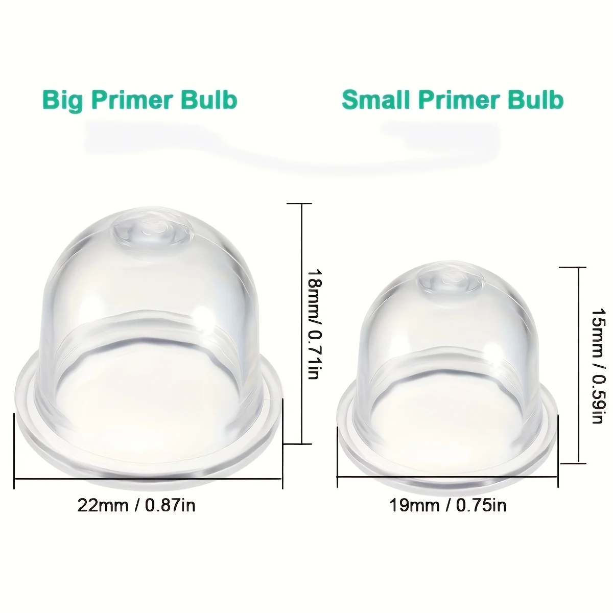 4 Large +4 Small Carburetor Primer Bulbs 19mm 22mm Fuel Pump Capsule Replacement Parts for Lawn Mower Trimmer Blower