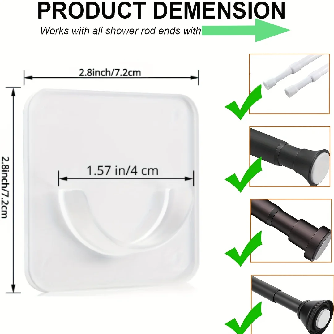 Self Adhesive Telescopic Pole Support Sticker Punch-free Household Telescopic Rod Holder Crossbar Wall Hooks Fixing Bracket