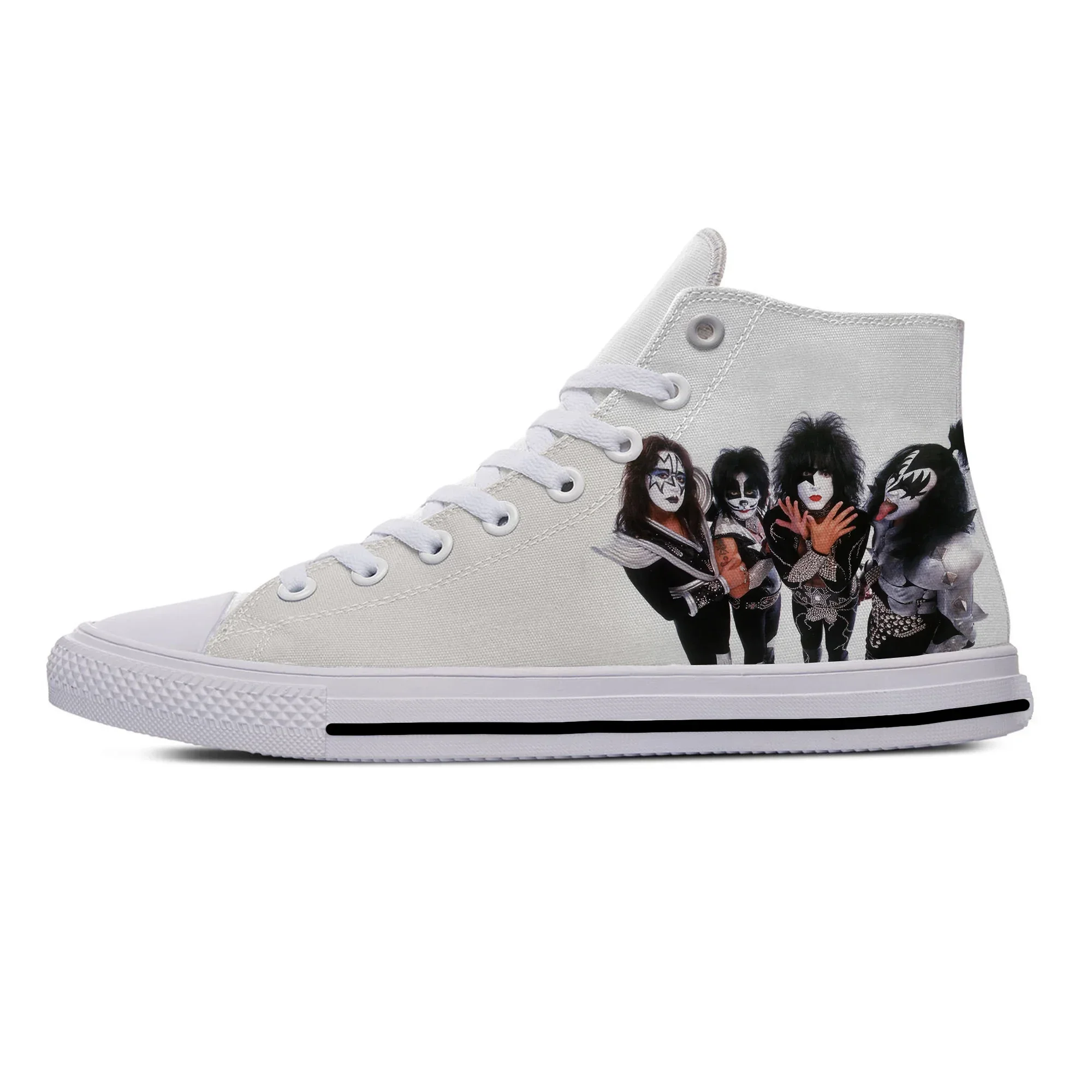 Zapatos de tela informales para hombre y mujer, zapatillas de deporte de alta calidad, con estampado de Heavy Metal Kiss, estilo clásico, a la moda, para verano