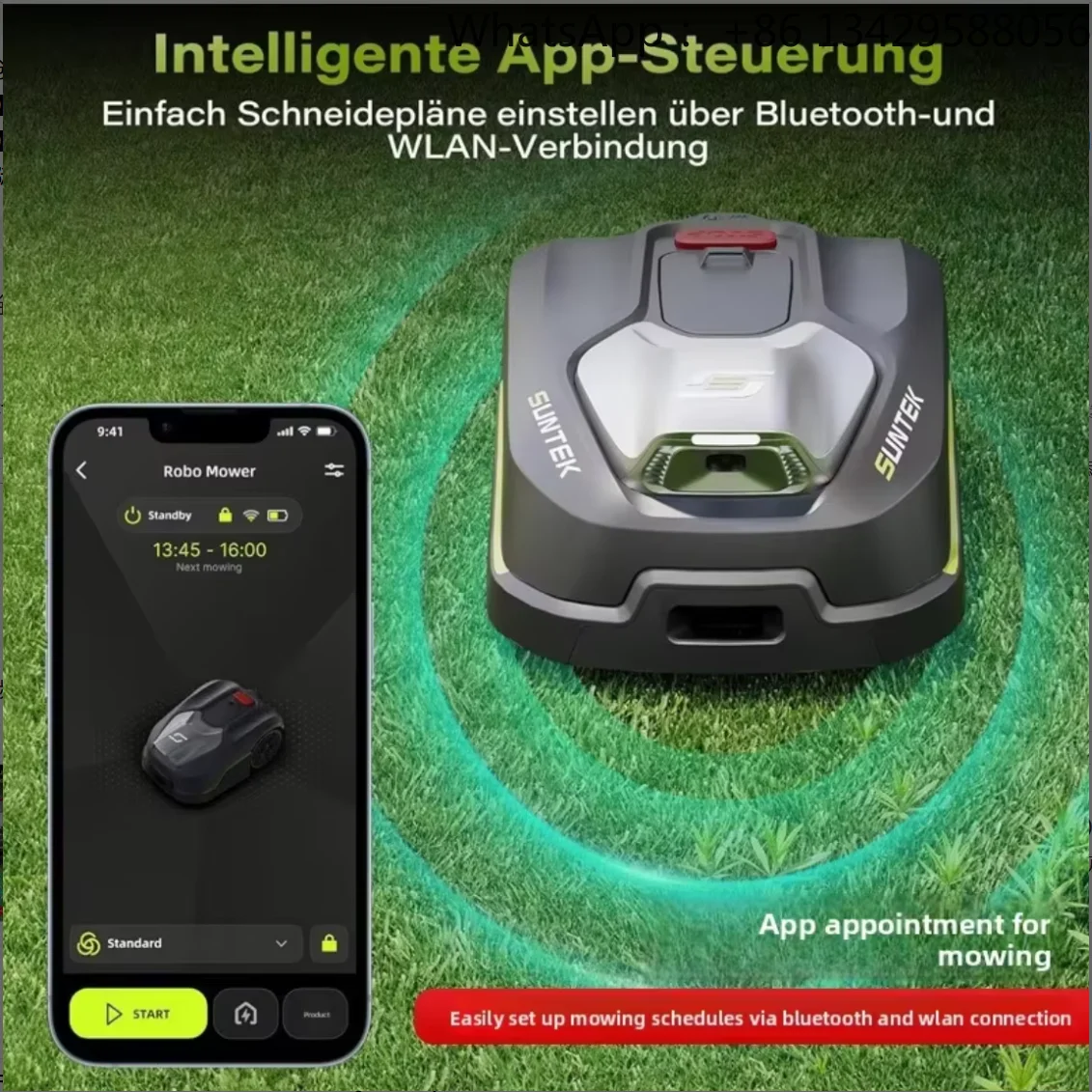 Boundary Free Robotic Lawn Mower, Obstacle Avoidance Intelligent Grass Cutter for Outdoor Yard