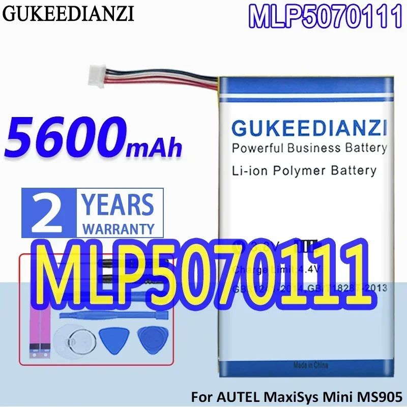 High Capacity GUKEEDIANZI Battery MLP5070111 (5 line) 5600mAh For AUTEL MaxiSys Mini MK808 MK808BT MK808TS MS905 MS906 Batteries