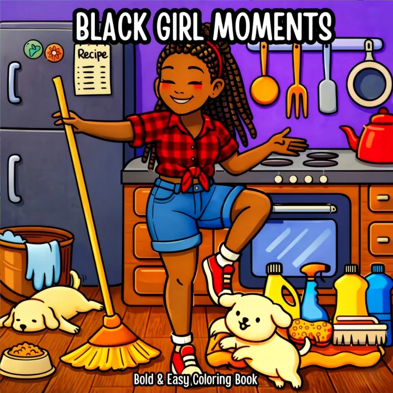Cross-border new arrival: bestselling coloring book for black girls - coloring book for kids and adults, doodle and draw