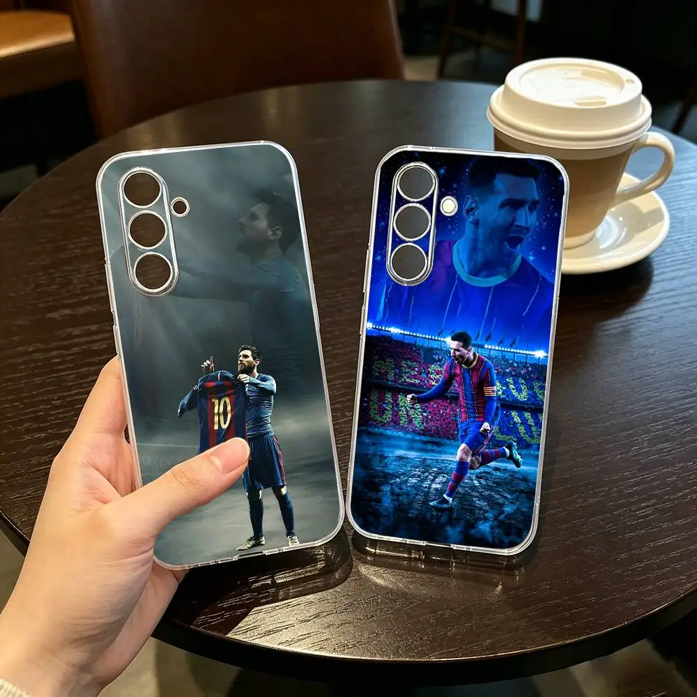

King Football m-Messi Phone Case For SamsungA10,12,20,21S,30,31,40,50,51,52,70,71 Transparent Cover